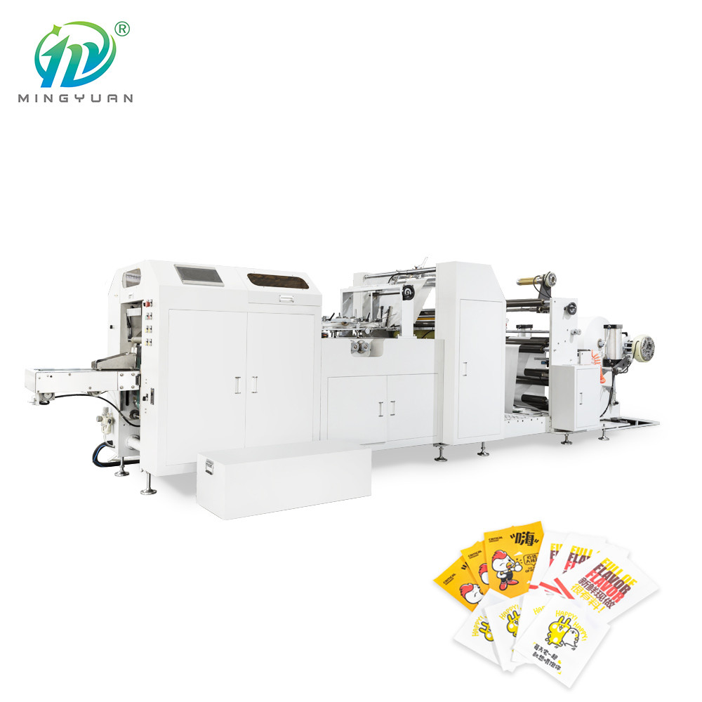 Snack Cookie Popcorn Fried Food Paper Bag Manufacturing Machine 100-300pcs/Min